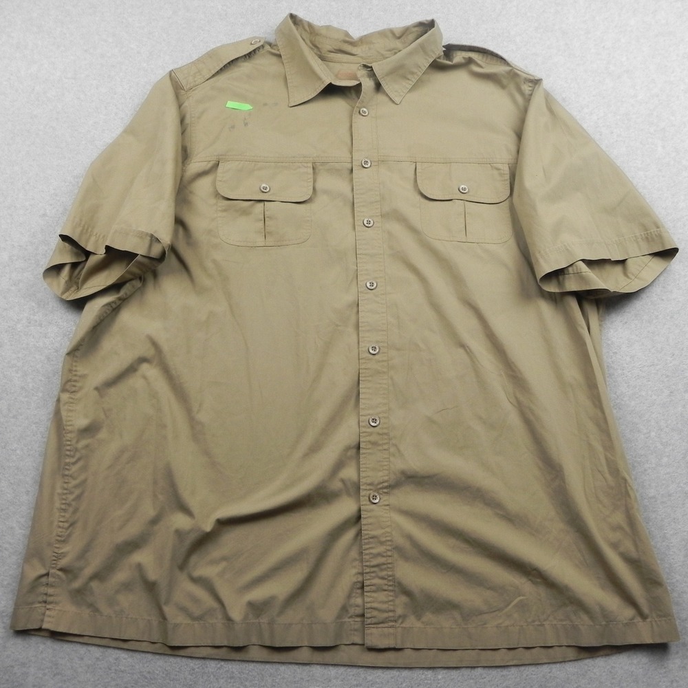 Boulder Creek Shirt Mens 4XLT Tall Utility Safari Button Up Short Sleeve Stained